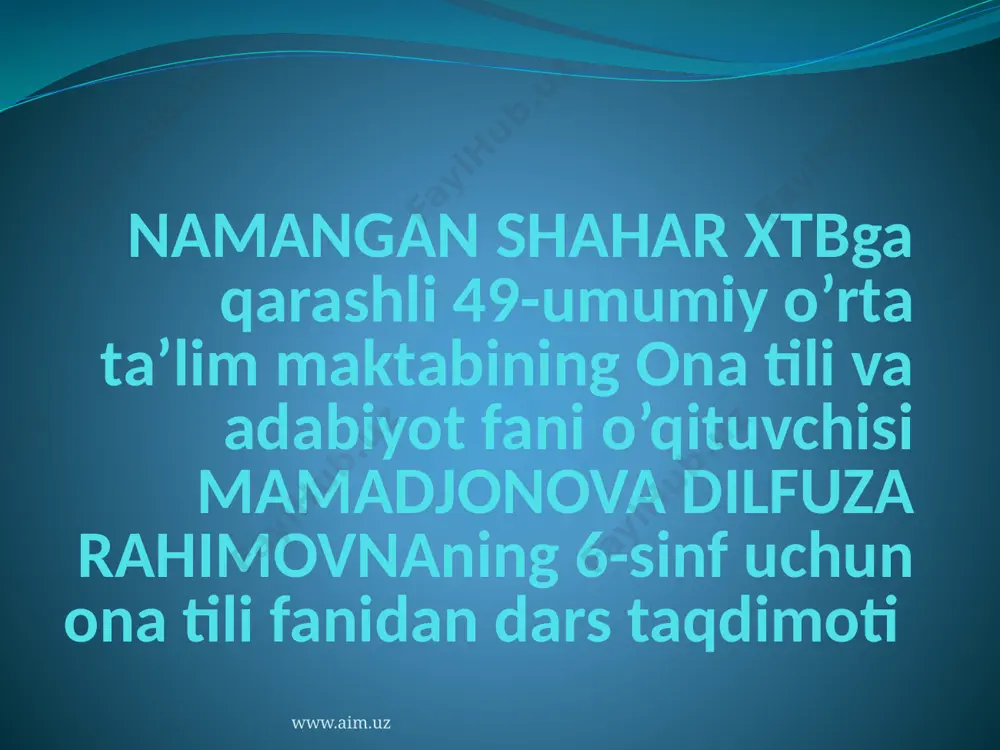 ot - so'z turkumi 6-sinf — PPTX