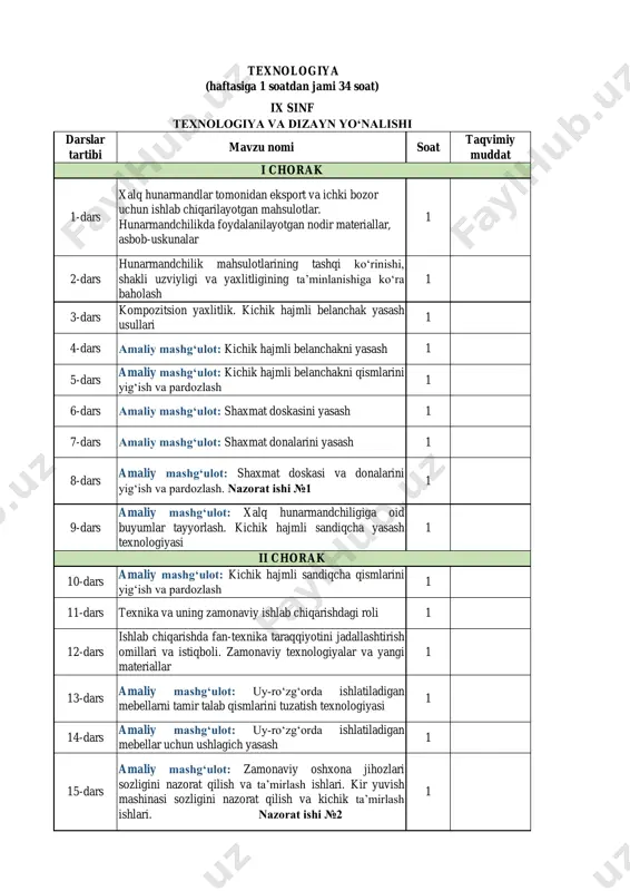 9-sinf 1-yo'nalish texnologiya .. — PDF