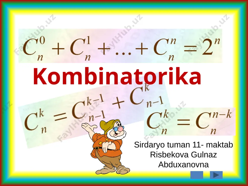 gulnoz kombinatorika — PPTX