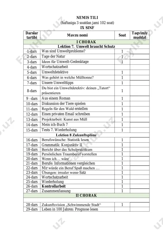 9-sinf nemis tili — PDF