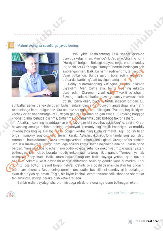 6-sinf ona tili yangi darslikda berilgan test — PDF