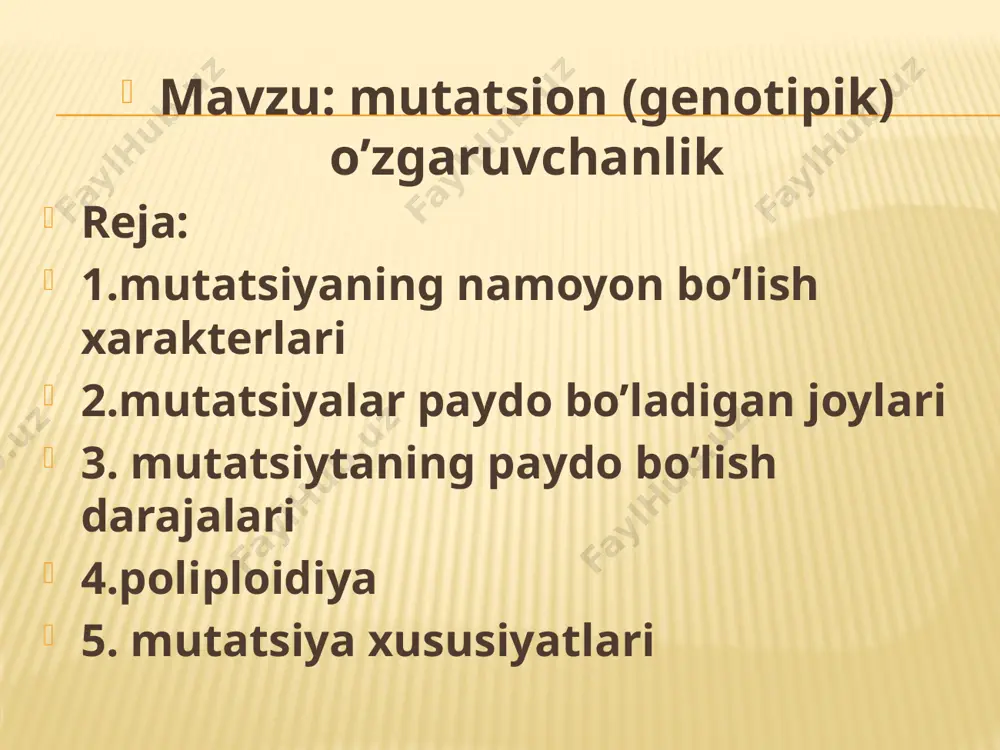 1-maktab abdugofur mutatsion o'zgaruvchanlik — PPTX