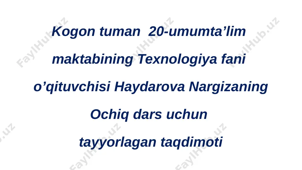 slayd ochiq dars 6-sinf — PPTX