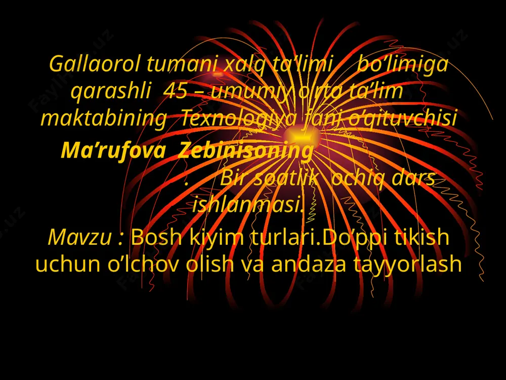 6-sinf ochiq dars do'pi — PPT