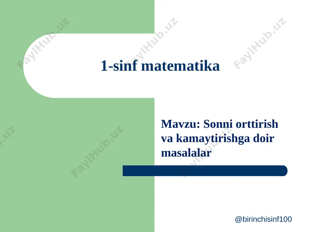 1-sinf matematika 88-dars@birinchisinf100 — PPTX