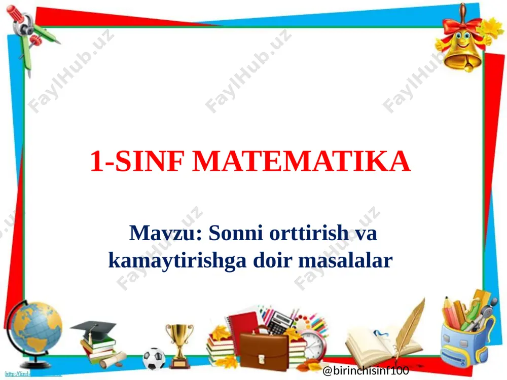 1-sinf matematika 87-dars @birinchisinf100 — PPTX