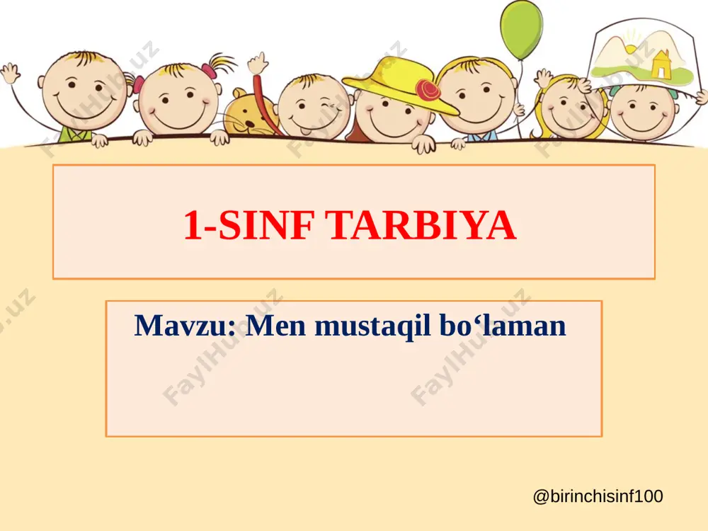 1-sinf tarbiya 19-20-dars@birinchisinf100 — PPTX