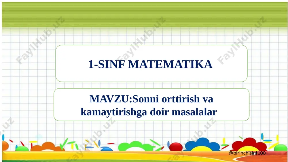 1-sinf matematika 86-dars@birinchisinf100 — PPTX