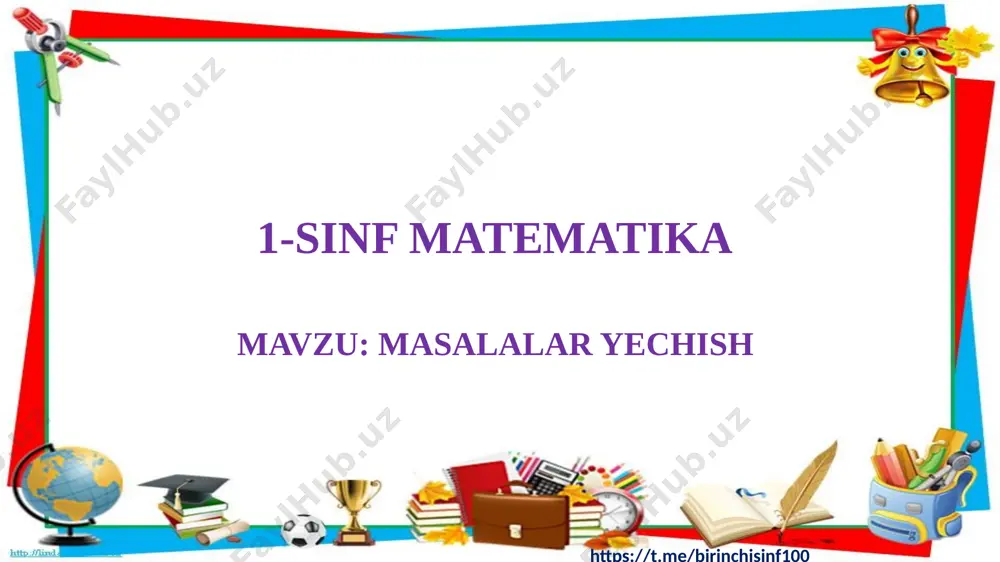 1-sinf matematika 85-dars @birinchisinf100 — PPTX
