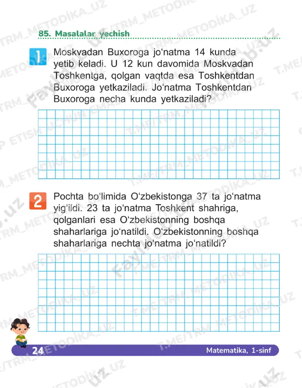 matematika 1 sinf daftar 85-89 — PDF