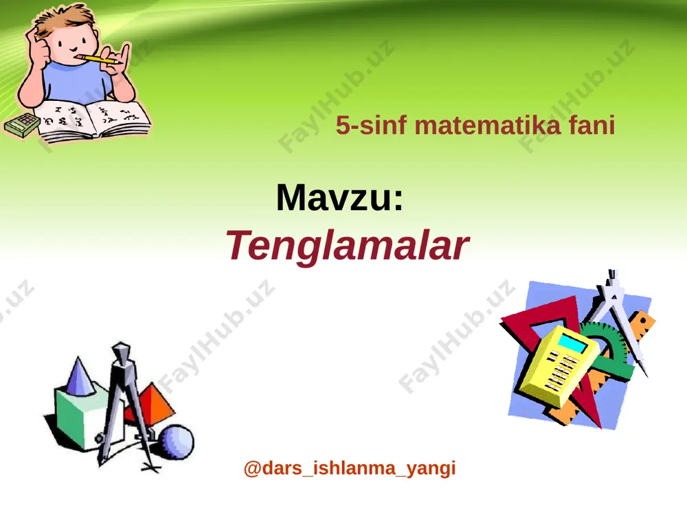 5-sinf matematika 15.tenglamalar+ — PPTX