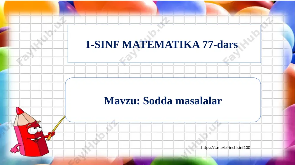 1-sinf matematika 77-dars — PPTX