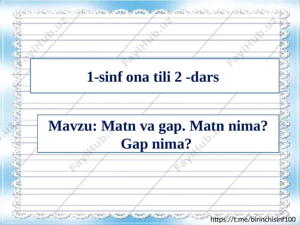 1-sinf ona tili 2-dars — PPTX