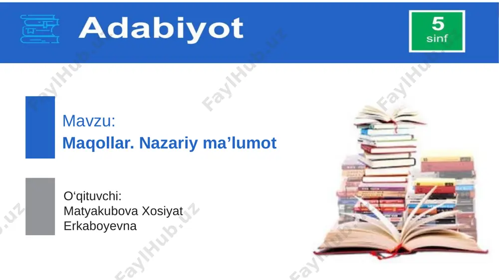 maqol nazariy ma'lumot — PPTX