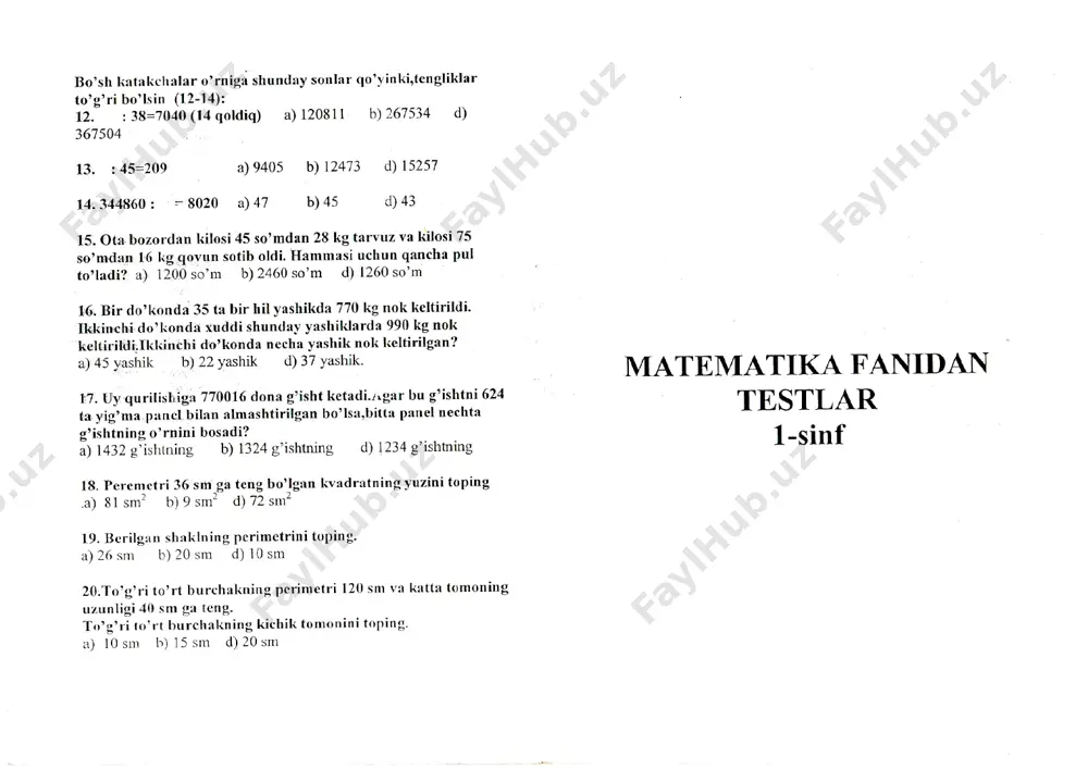 matematika test — DOC