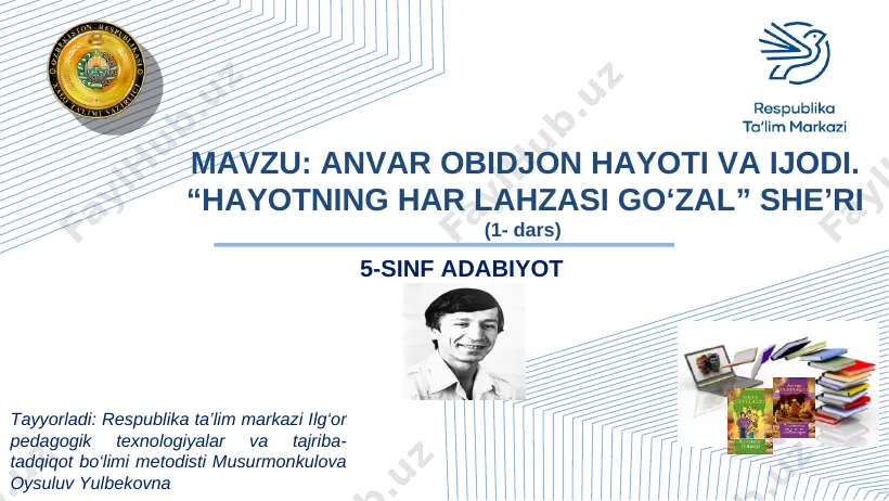 5-sinf adabiyot — PPT