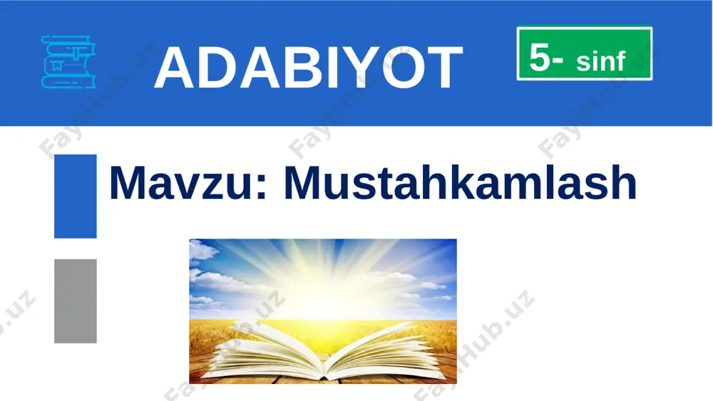 mustahkamlash ertaklar olamida — PPTX