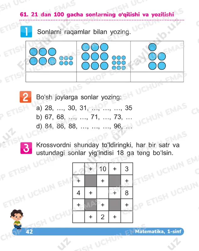 matematika 1 sinf daftar 61-69 — PDF