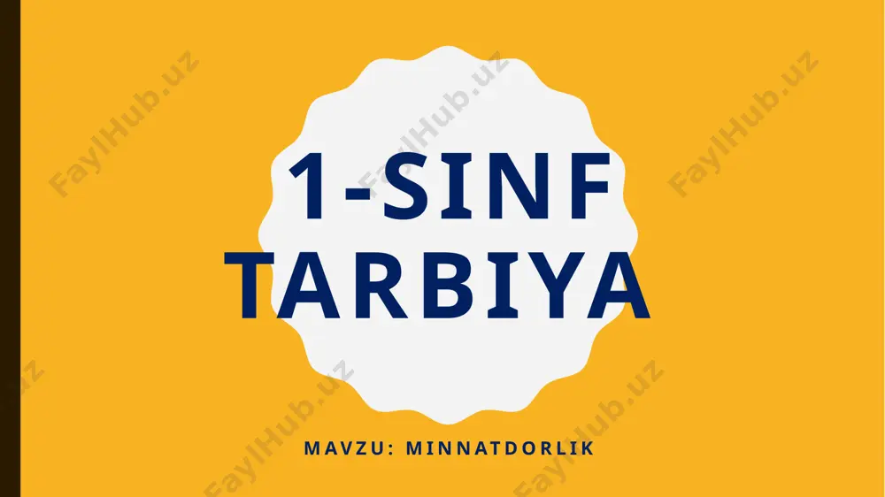 1-sinf tarbiya 14-mavzu — PPTX
