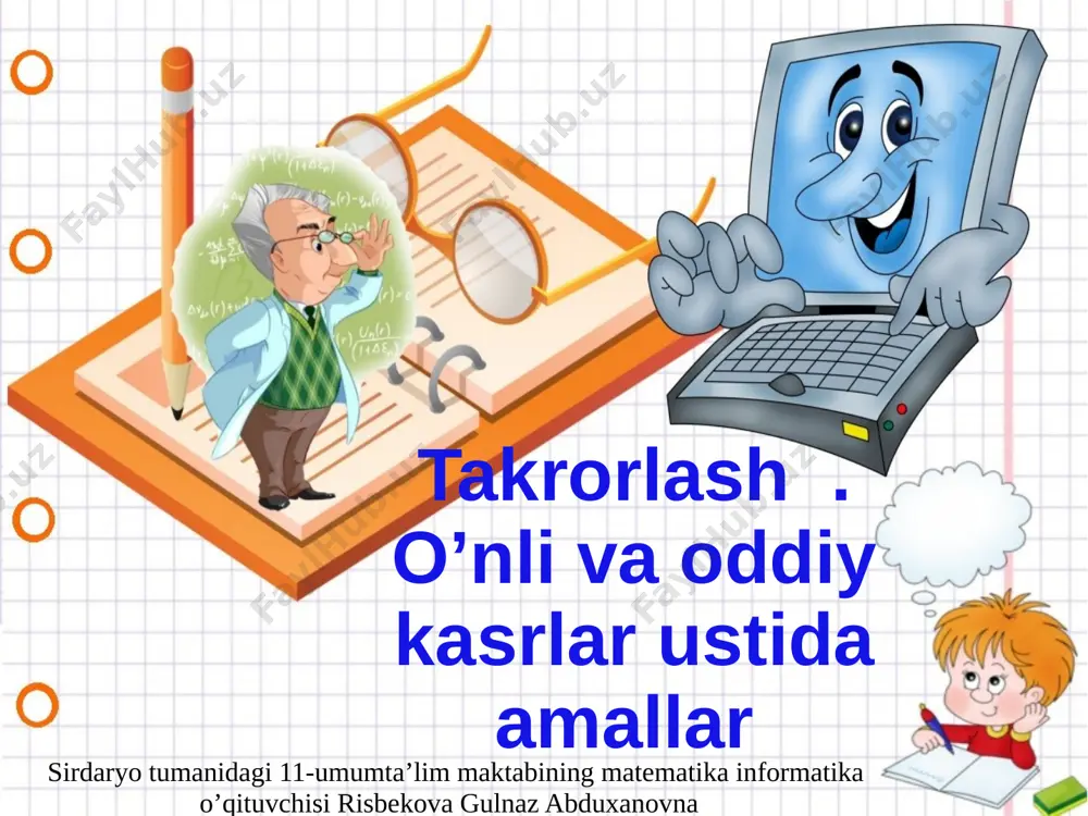 o'nli va oddiy kasrlar — PPTX