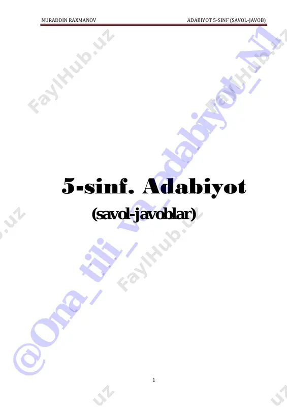5-sinf adabiyot_savol-javob — PDF