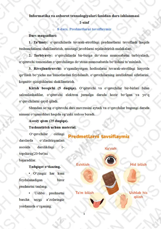 informatika 1-sinf 8-9dars — PDF