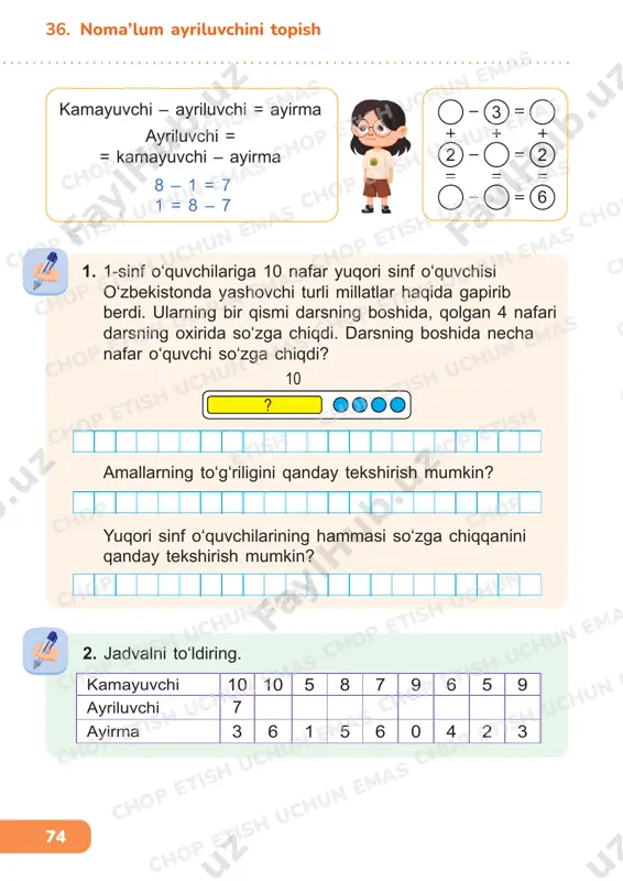 1sinf matem 36-40 darslik — PDF