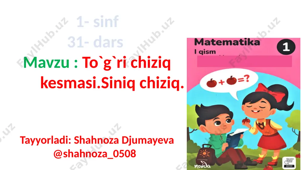 31- dars matematika 1- sinf shahnoza — PPTX