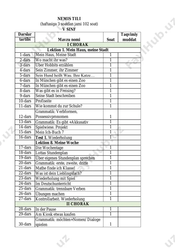 5-sinf nemis tili — PDF