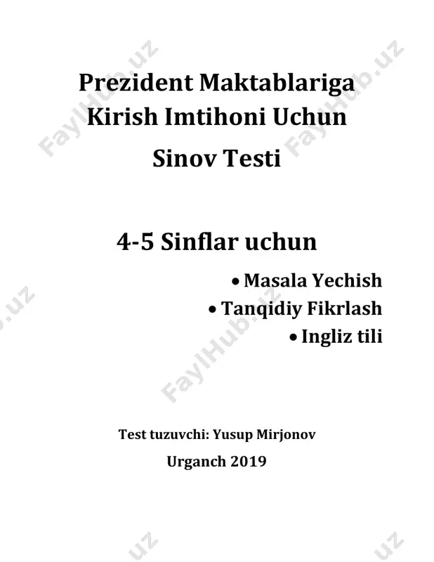 4-5-sinflar prezident maktabi — PDF