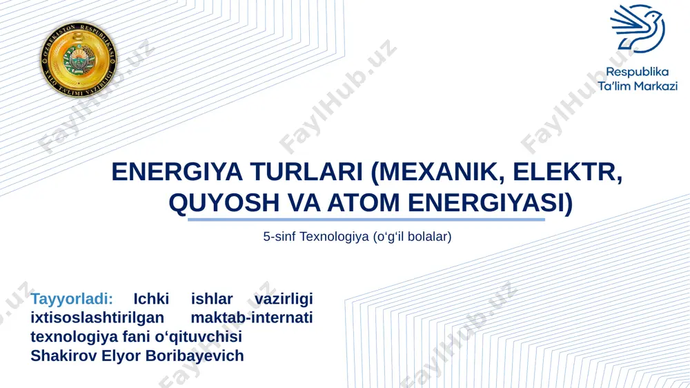 5-sinf texnologiya — PPTX