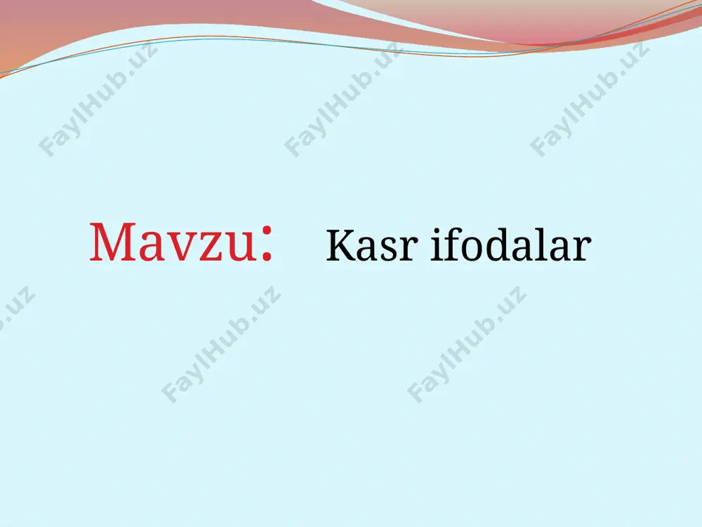 matematikadan dars ishlanma ochiq dars — PPTX