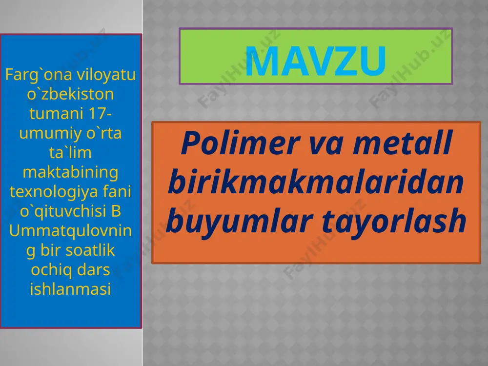 ochiq dars ishlanmasi — PPTX
