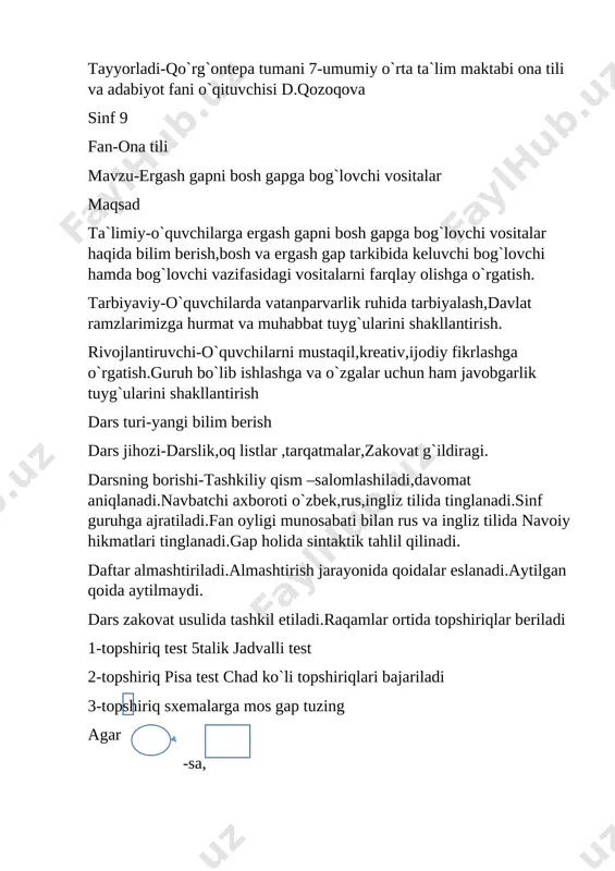 9-s ona tili ochiq dars vord — DOCX