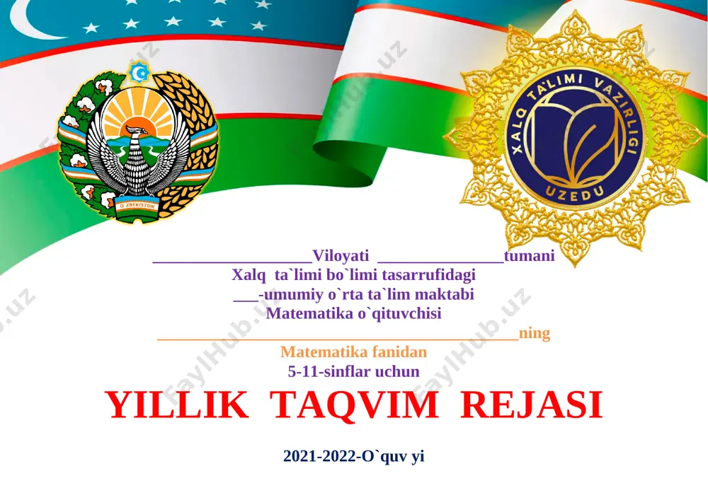 matematika_algebra_geometriya_5_11_sinflarbarchasi_2021_2022_yangi — DOCX