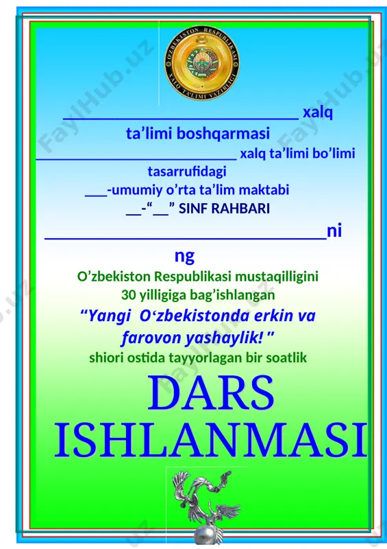 ranglar jilosida – ona diyor 9-11 sinflar 2021 — DOC