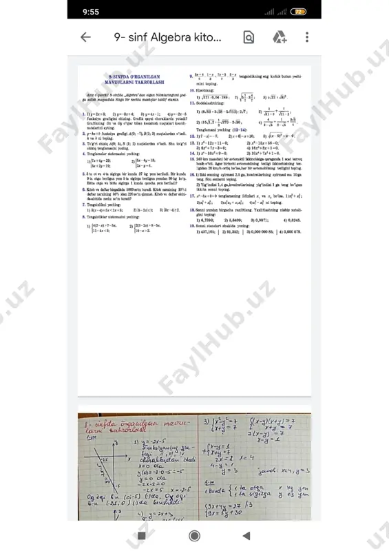 9- sinf algebra kitob yechimi — PDF