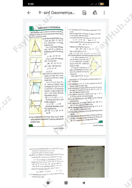 9- sinf geometriya kitob yechimi — PDF