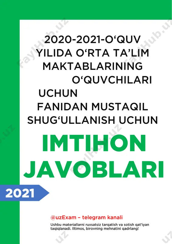 9-sinf matematika imtihon javoblari 2021 — PDF