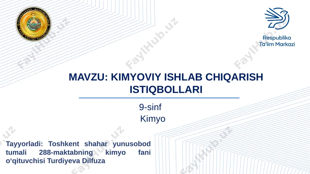 kimyo fani 9-sinf — PPTX