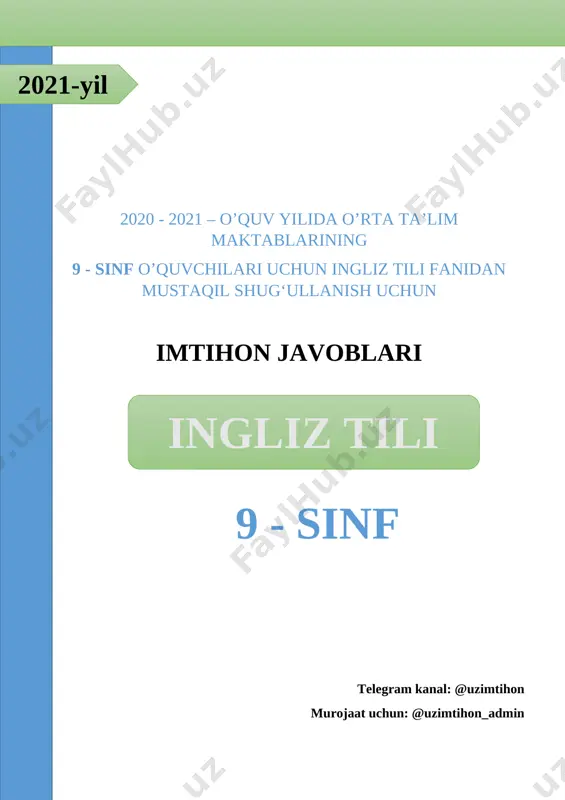 9-sinf ingliz tili 2021 to'liq(1) — DOCX