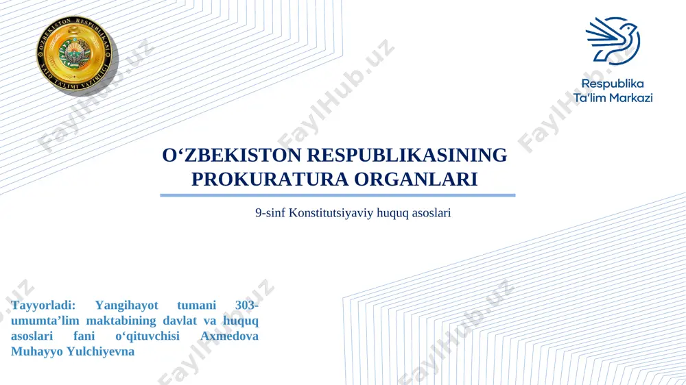 9-sinf konstitutsiyaviy huquq asoslari — PPT