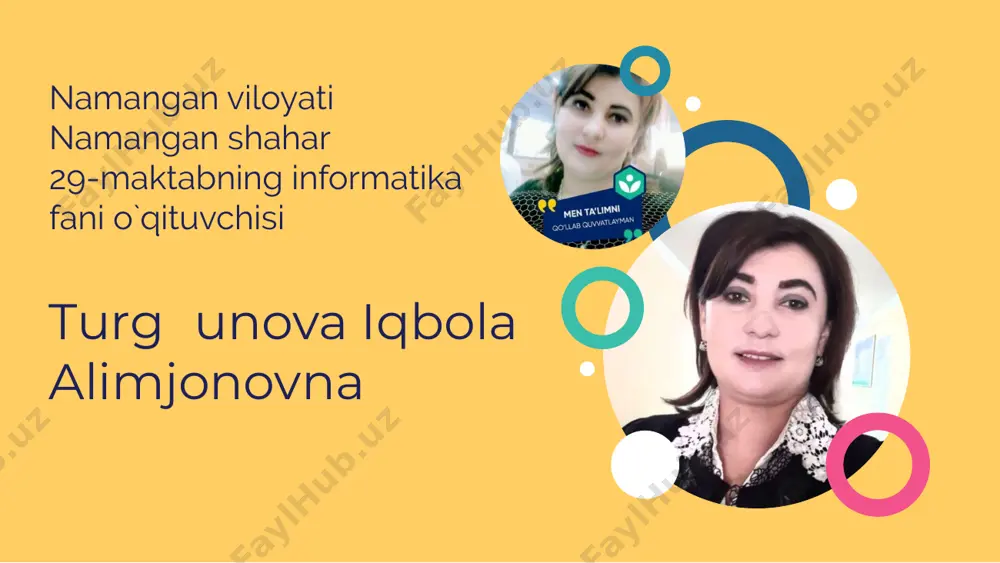 interaktiv web sahifalar — PPTX