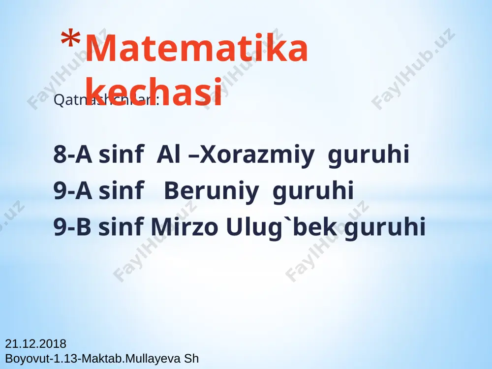 matematika kechasi — PPTX