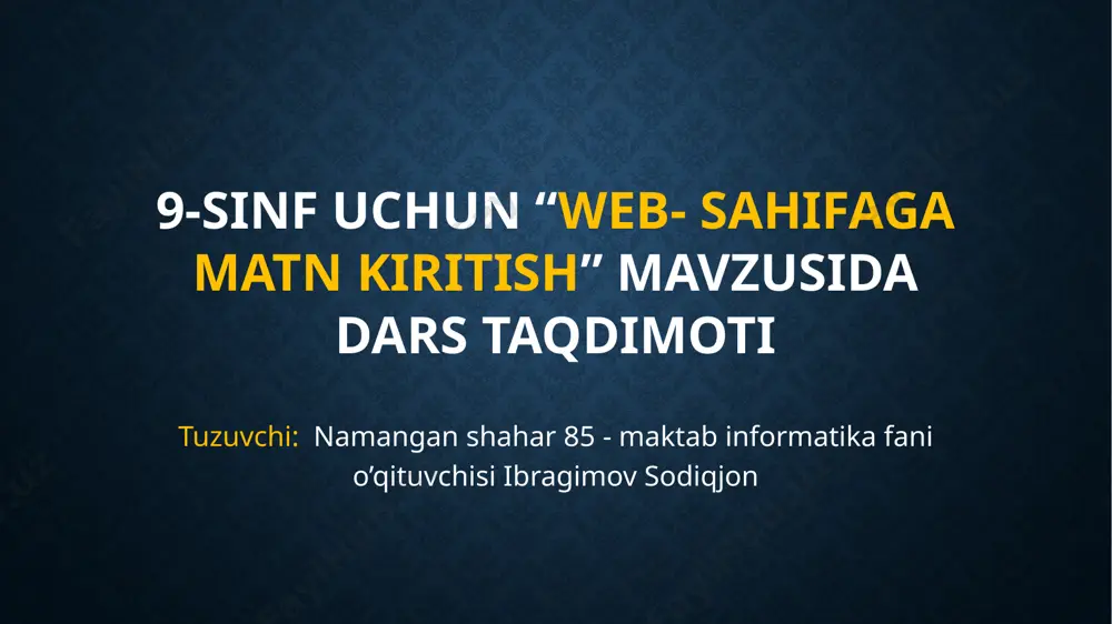 dars taqdimoti_85 — PPTX
