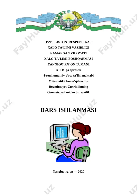 9 sinf ochiq dars ishlanmasi — DOCX