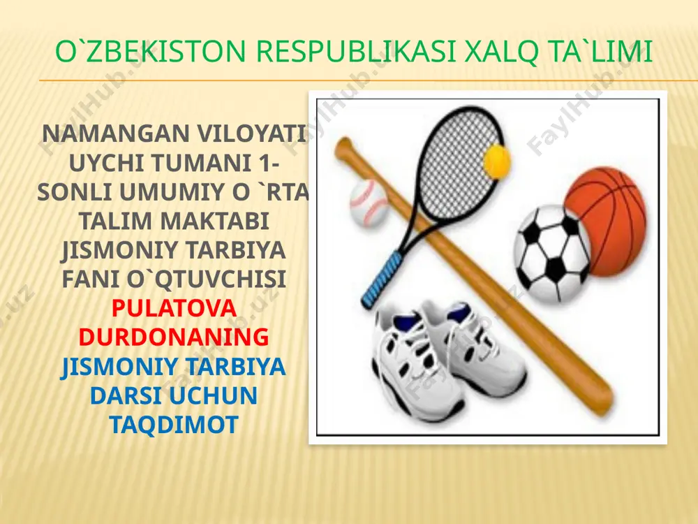 9-sinf jismoniy tarbiya — PPTX