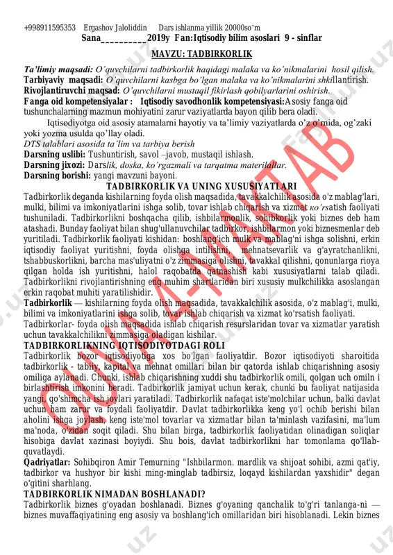 9-sinfiqtisodyangi — PDF