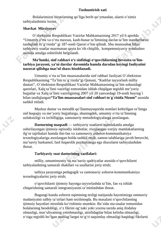 9-sinf 2020-2021 tayyor sinf soati ishlanmalari — DOC
