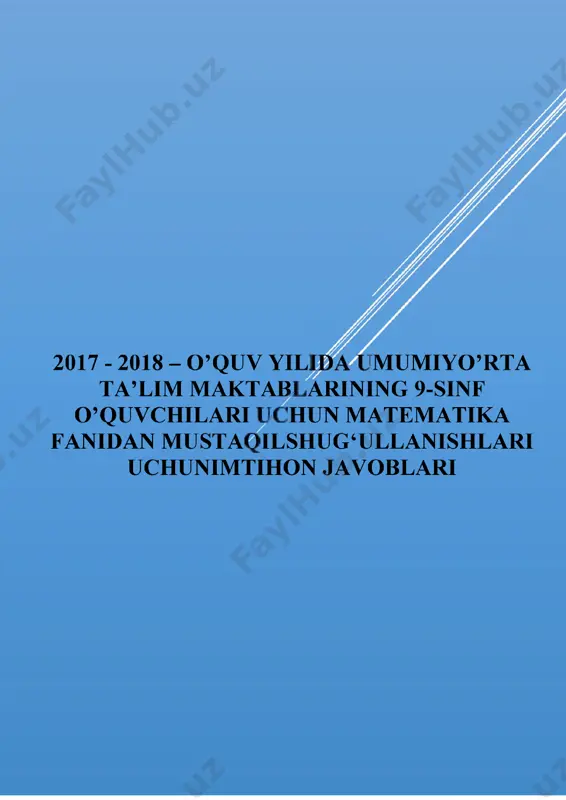 9-sinf matematika javoblar — PDF